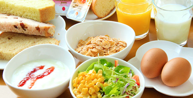 自家製パンが好評 コンチネンタル朝食無料